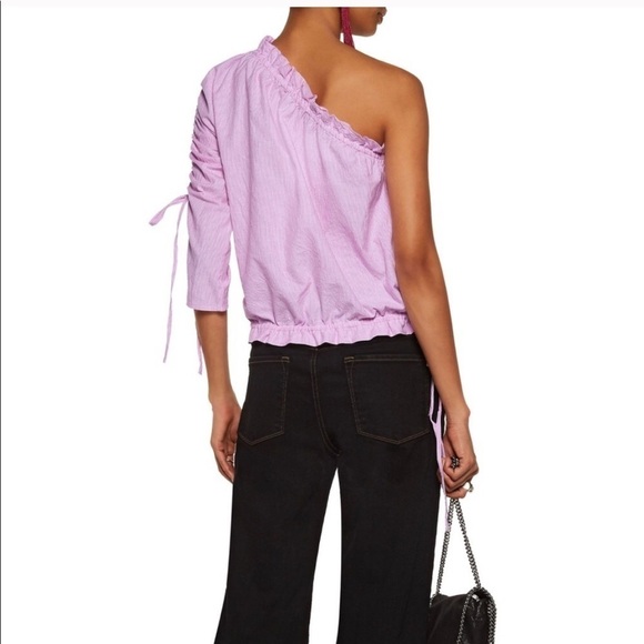 Walter Baker Megan striped rushed one shoulder top - Picture 8 of 8